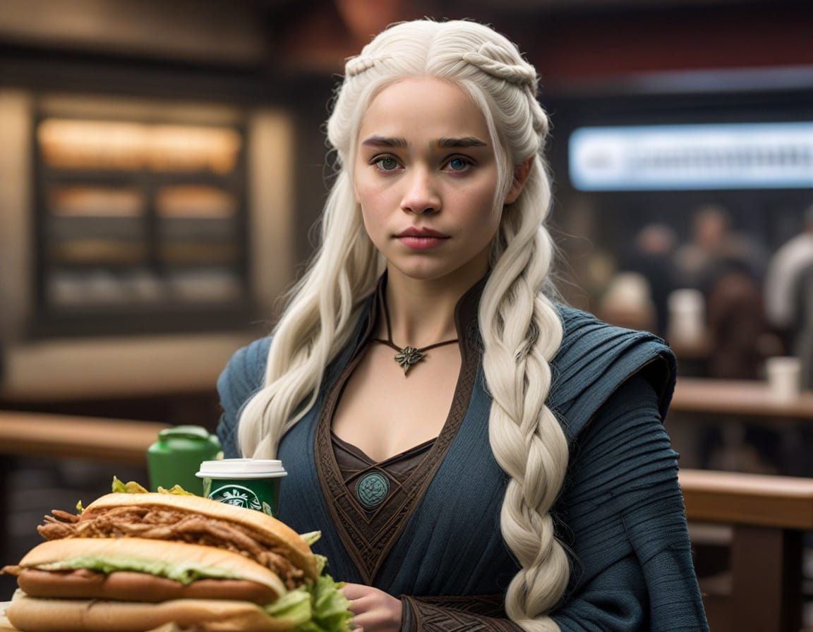 Daenerys Targaryen Enjoying a Subway Sandwich and Starbucks ...