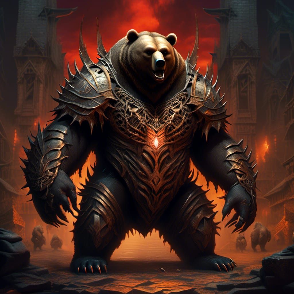 Multi-Headed Bear Guardian of the Underworld