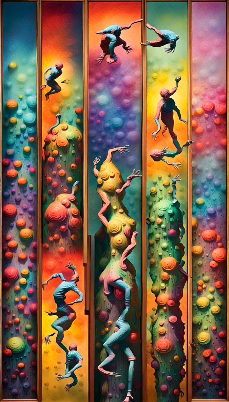 Eerie Art Display: Creatures Emerge in Psychedelic Style