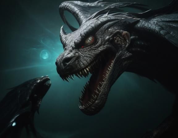 Horrifying Grinning Monster with Angelic Wings