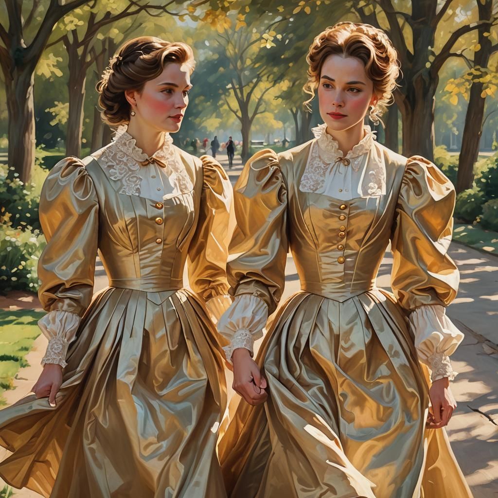 Elegant Women in Romantic Golden Light
