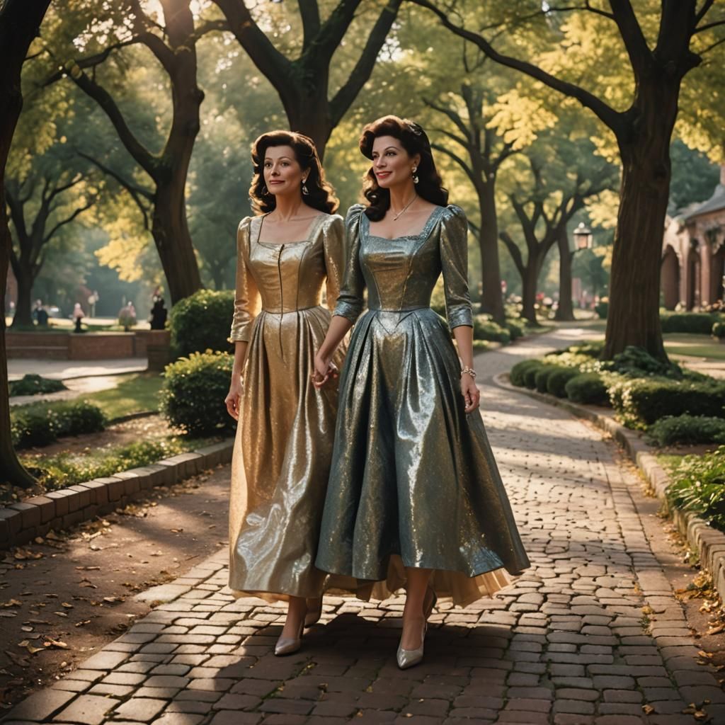 Elegant Women in Voluminous Dresses, Dutch Masters Style