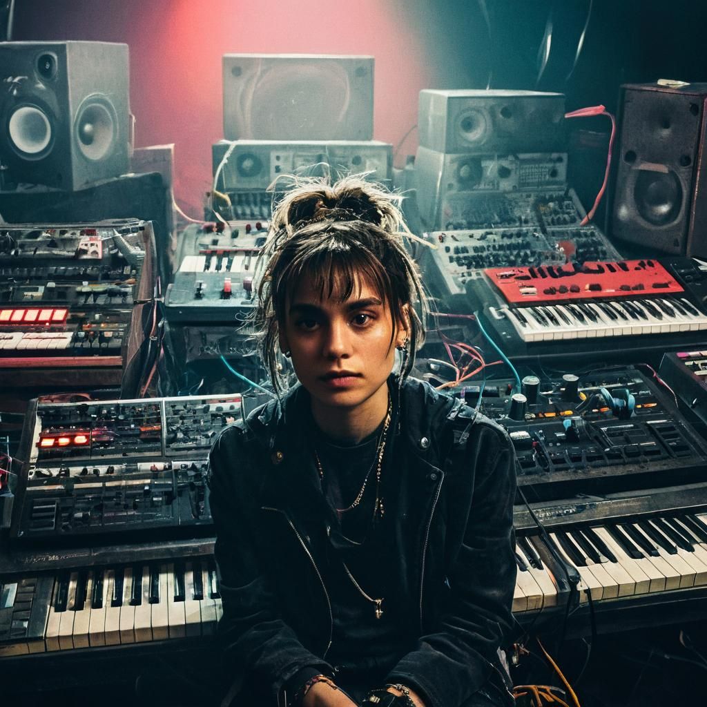 Dark Pop Artist in Moody Music Studio