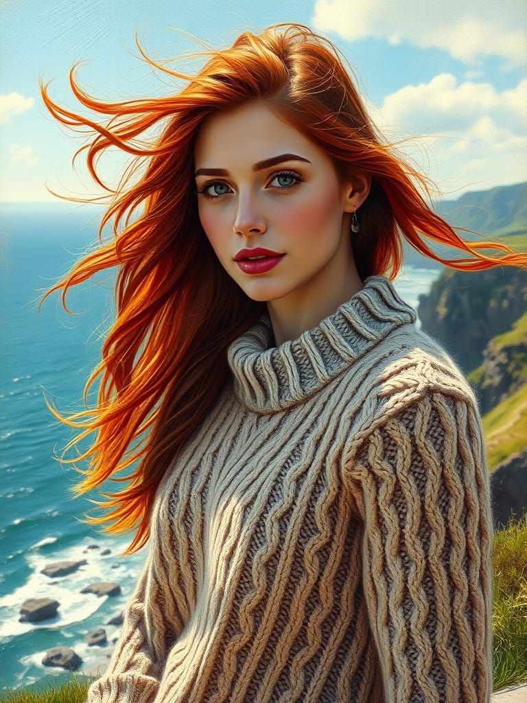 Ethereal Irish Beauty on Cliff's Edge