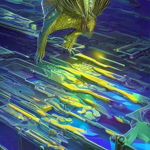 Enameled Glass Figurines in Digital Art Style