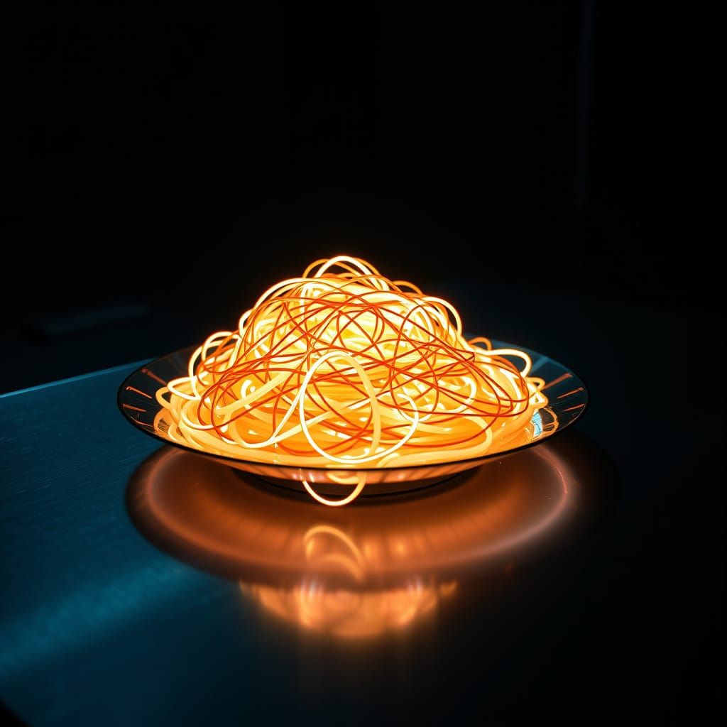 Fiber Optic Spaghetti in Cyberpunk Style