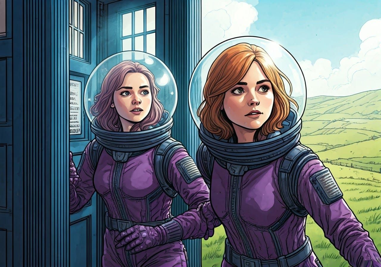 TARDIS Infiltration in Whimsical Watercolor