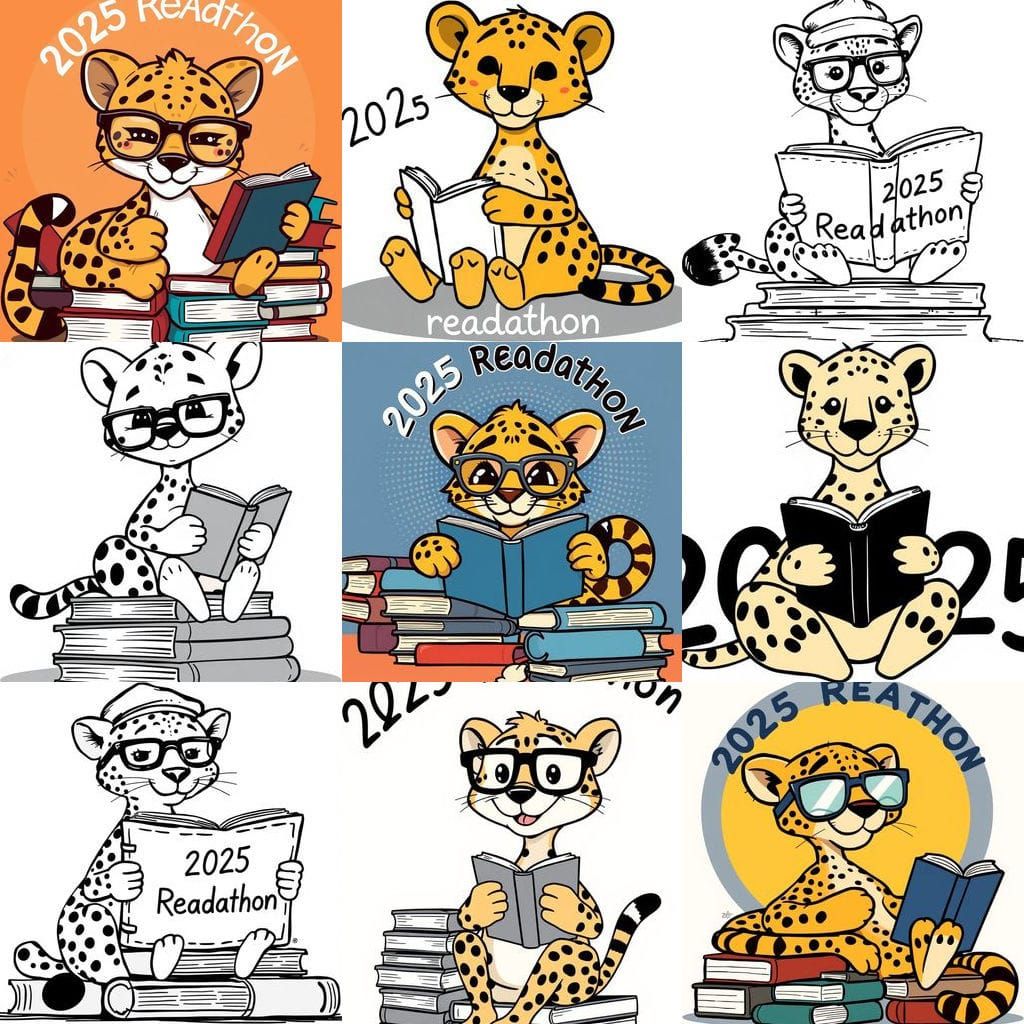 Cheetah Reading in Black and White