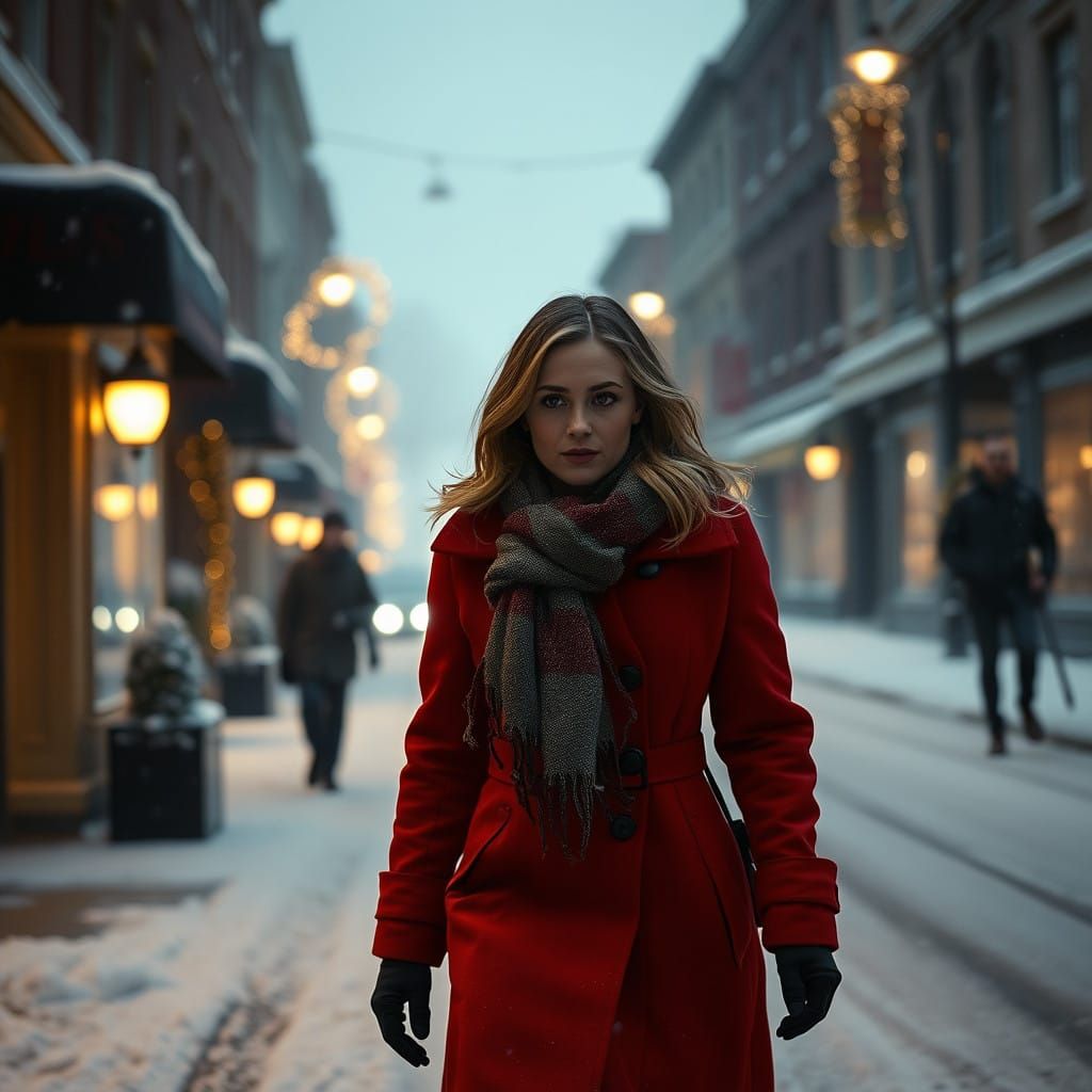 Gwen Stacy in Cinematic Christmas Snowscape