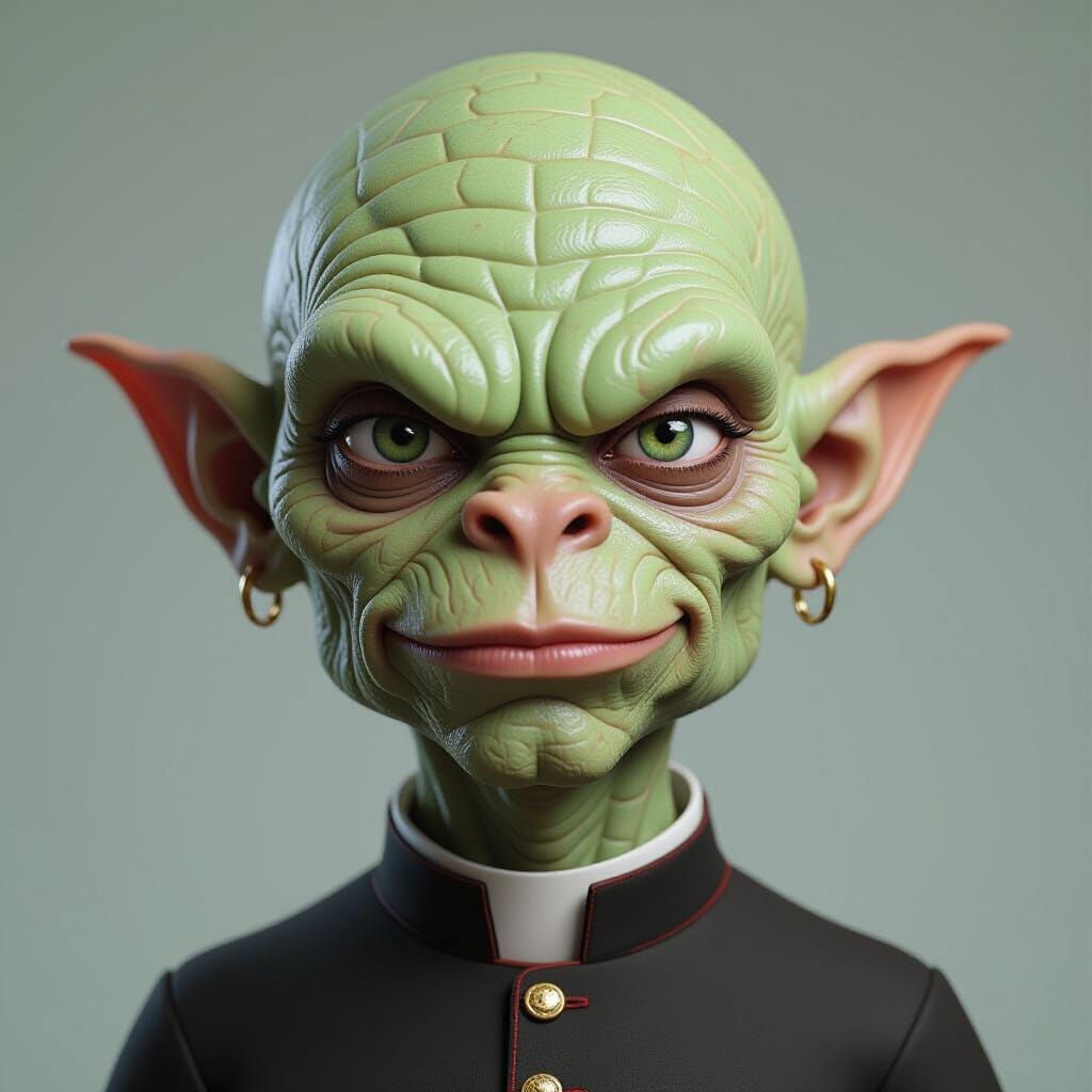 Reptilian Nosferatu Popeye Hybrid in Hyperrealism