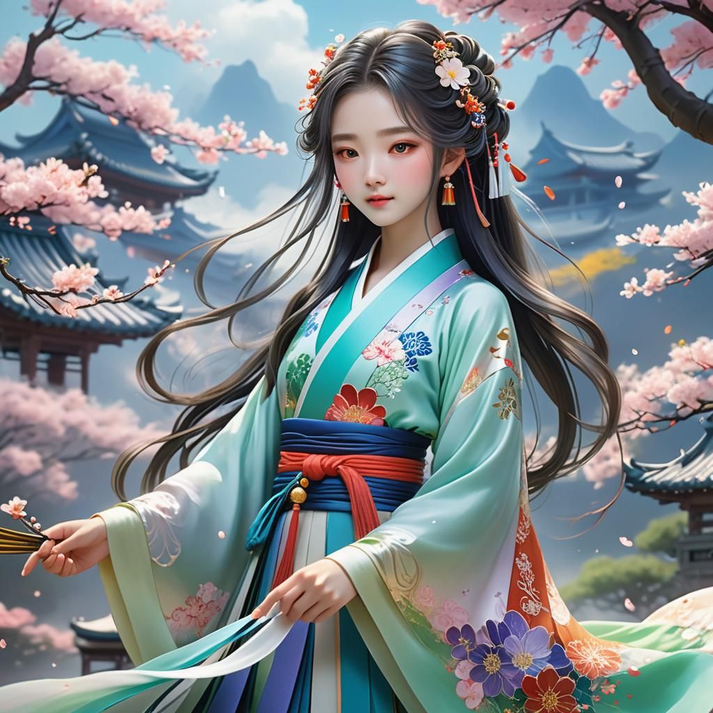 Ethereal Beauty in Dreamlike Anime Landscape