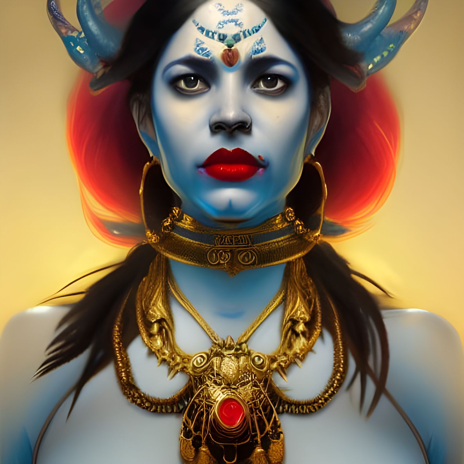 Goddess Kali Portrait in Hyperdetailed Concept Art