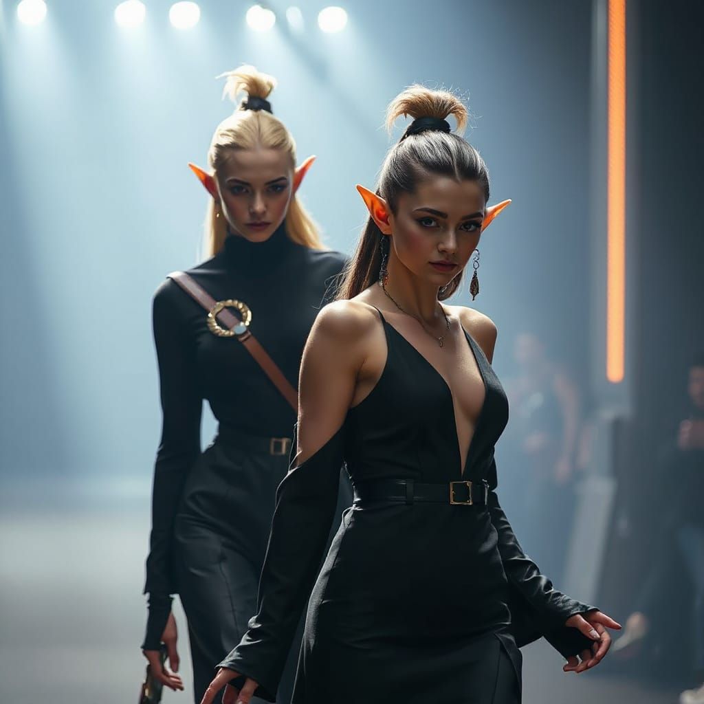 Elves in Haute Couture on Catwalk