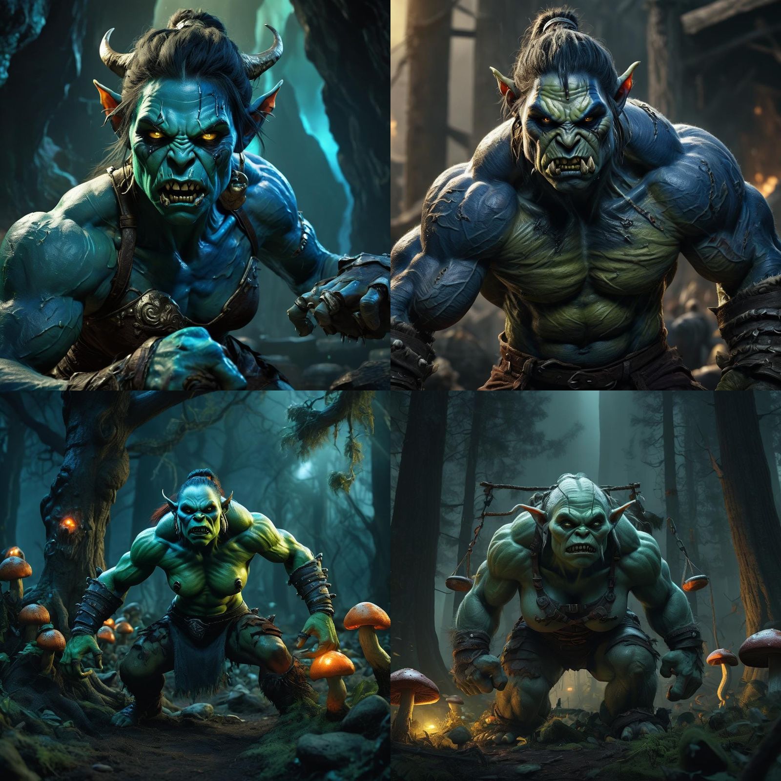 Muscular Orc Warrior Empowered by Goblin Weights