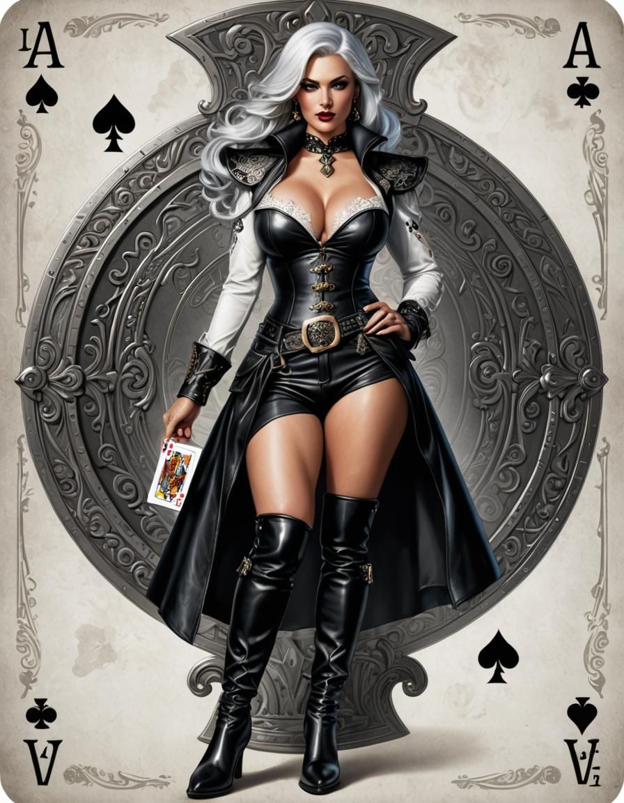 Ace of Spades Card Featuring Pinup Girl