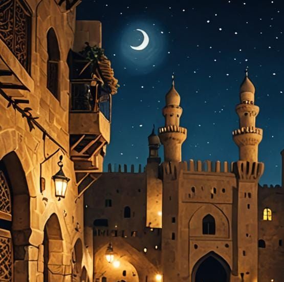 Festival of Lights with Arab Musicians at Night