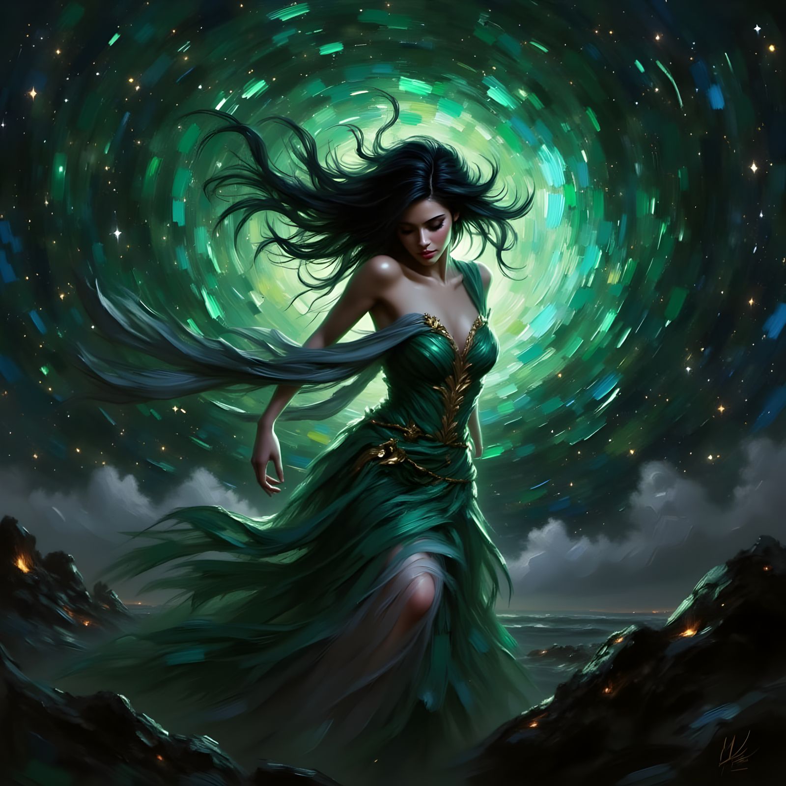 Maiden Trapped in Whirlwind with Loving Eyes