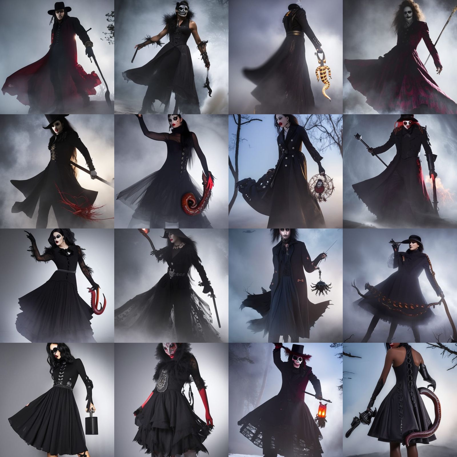 Creepy Well with Emojis in Gothic Zombiecore Style