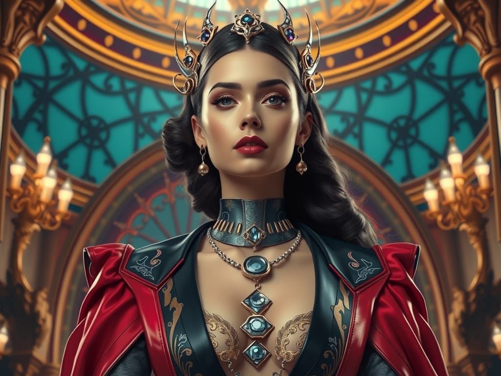 Futuristic Noble Woman in Sci-Fi Elegance