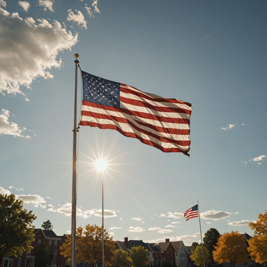 American Flag Waving: Hyper-Realistic Digital Art