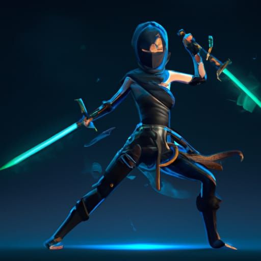 Hyperdetailed Female Ninja in Dark Fantasy Style