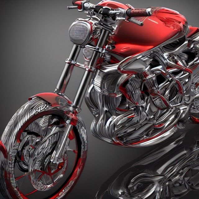 Hyperrealistic 3D Render of a Vivid Sports Bike