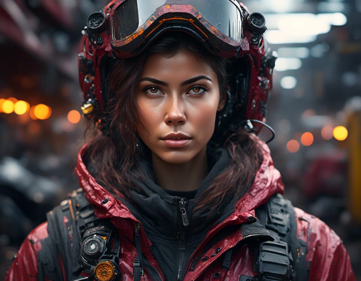 Survivalist in Junkyard: Sci-Fi Digital Portrait