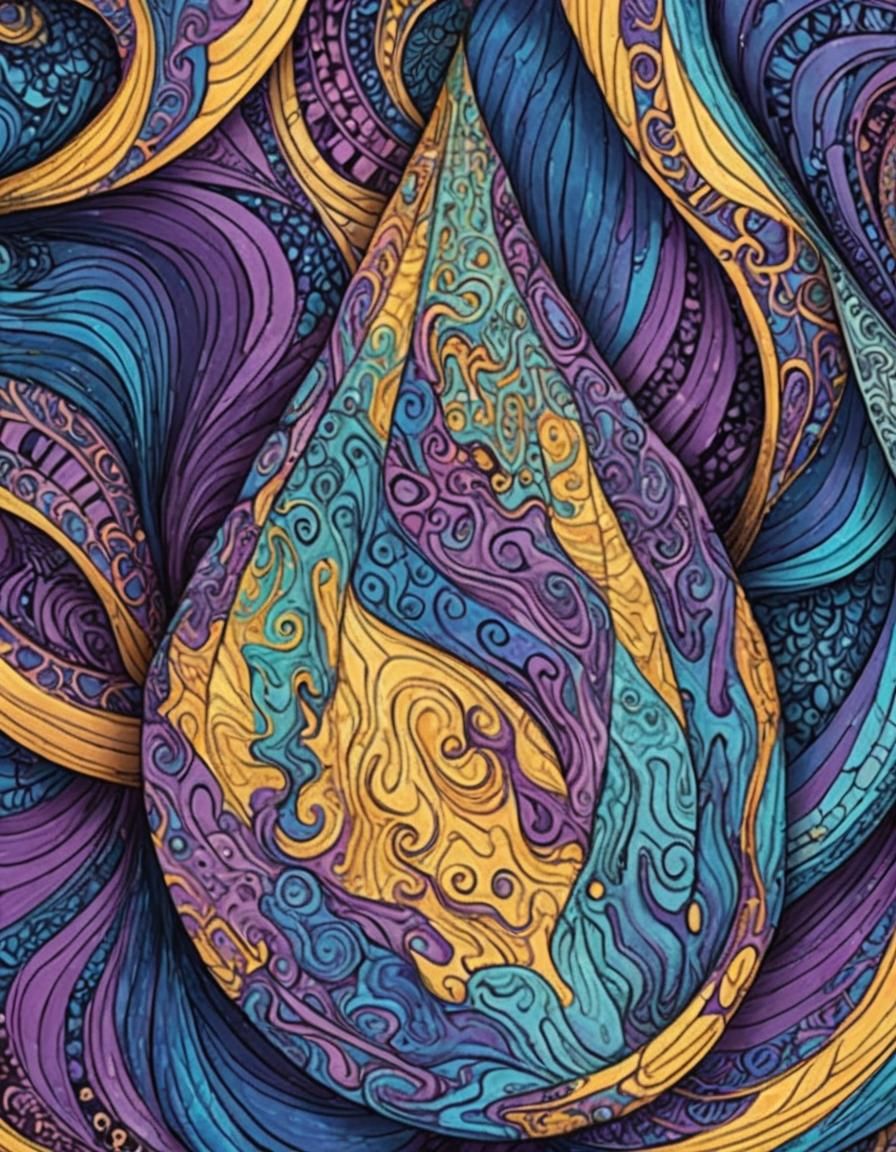 Abstract Wave Function with Zentangle Patterns