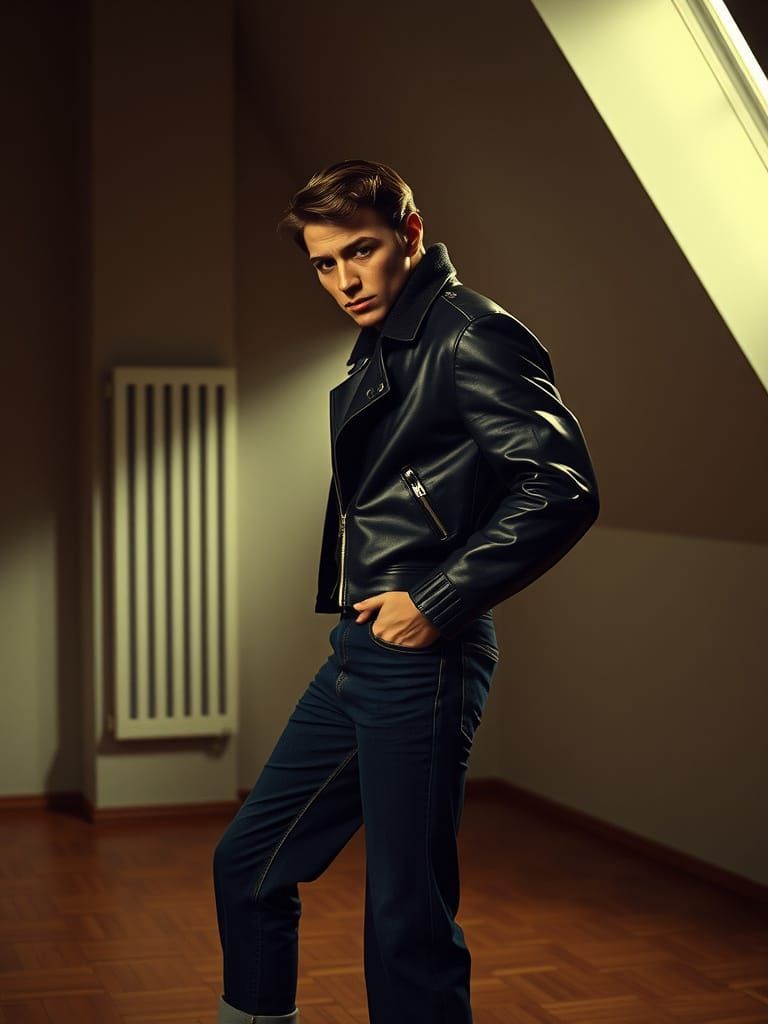 Greaser in Tilted Room, Vogue France Photography