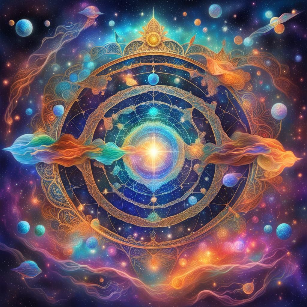 Holographic Astral Cosmic Illustration: Law of Attraction