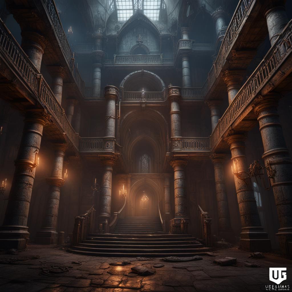 Fantastical Prison of Traumas: Detailed Matte Painting