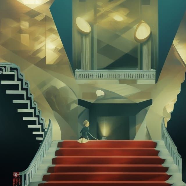 Grand Staircase Labyrinth: Volumetric Digital Art