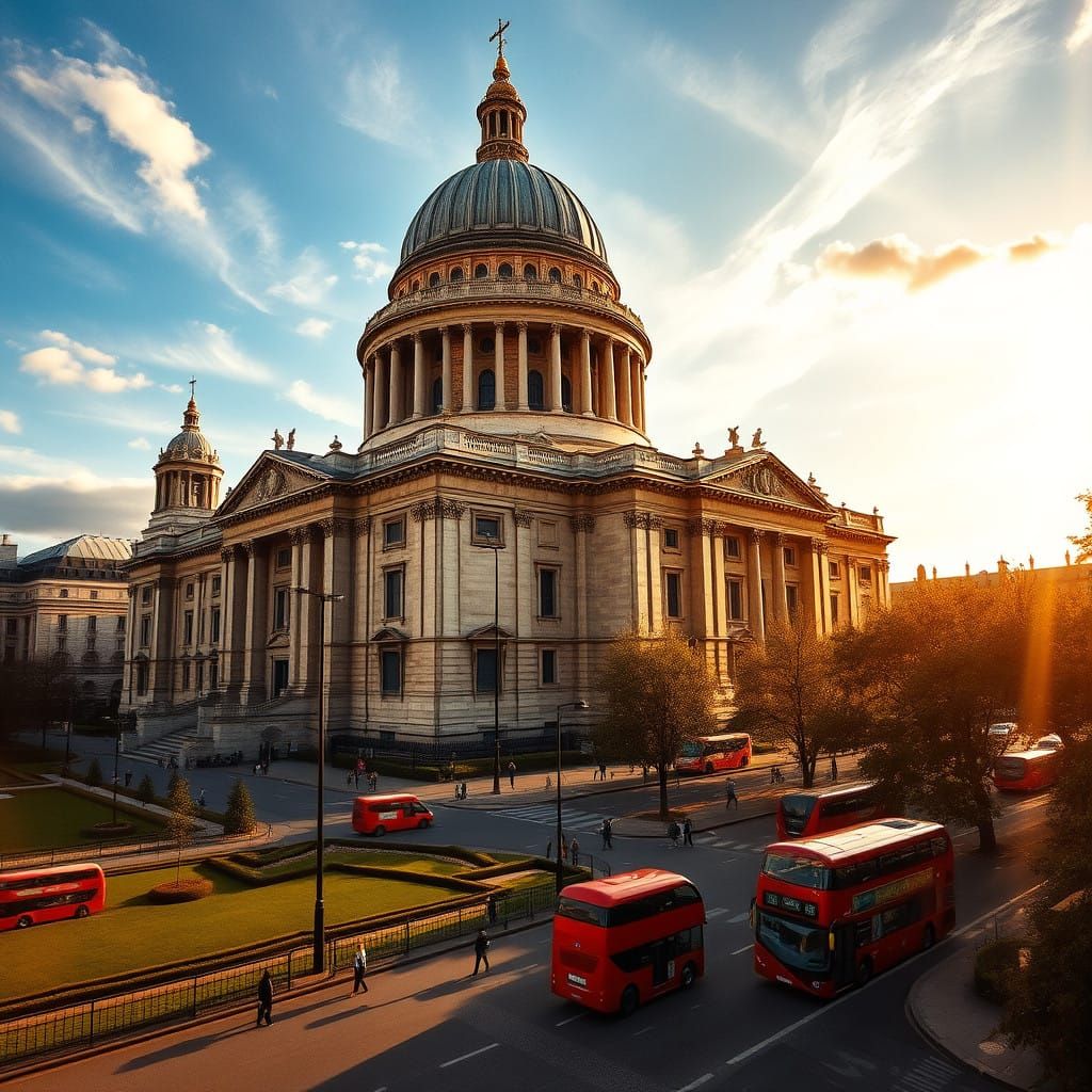 St. Paul's Cathedral in Majestic Sunset Glory
