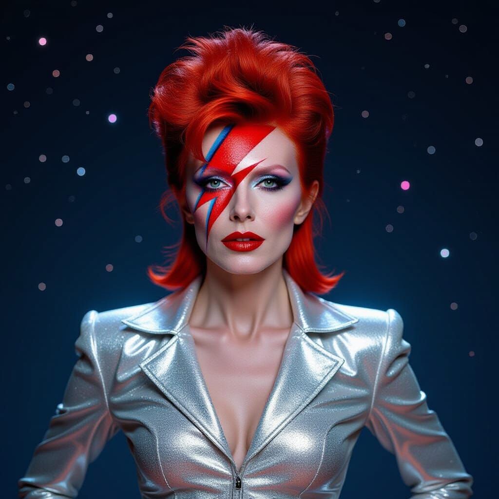 David Bowie Ziggy Stardust Lightning Bolt Makeup