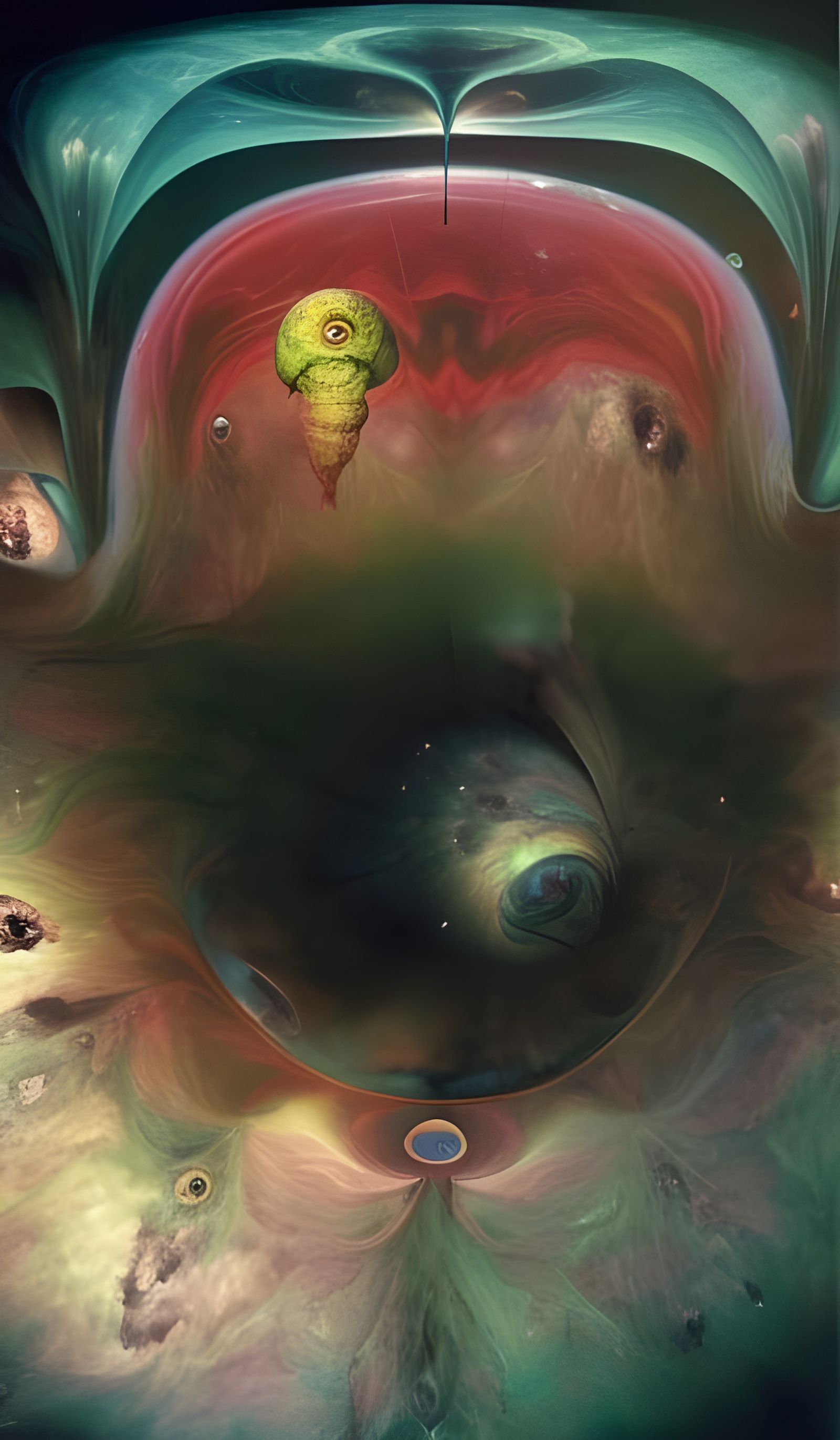 Recursive Galactic Junctions: A Mandelbulb Inspired Image