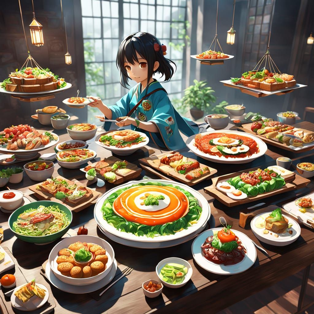 levitating platters of wonderful food