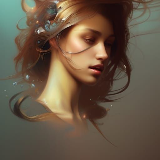 Beautiful Woman Portrait in Hyperdetailed Style