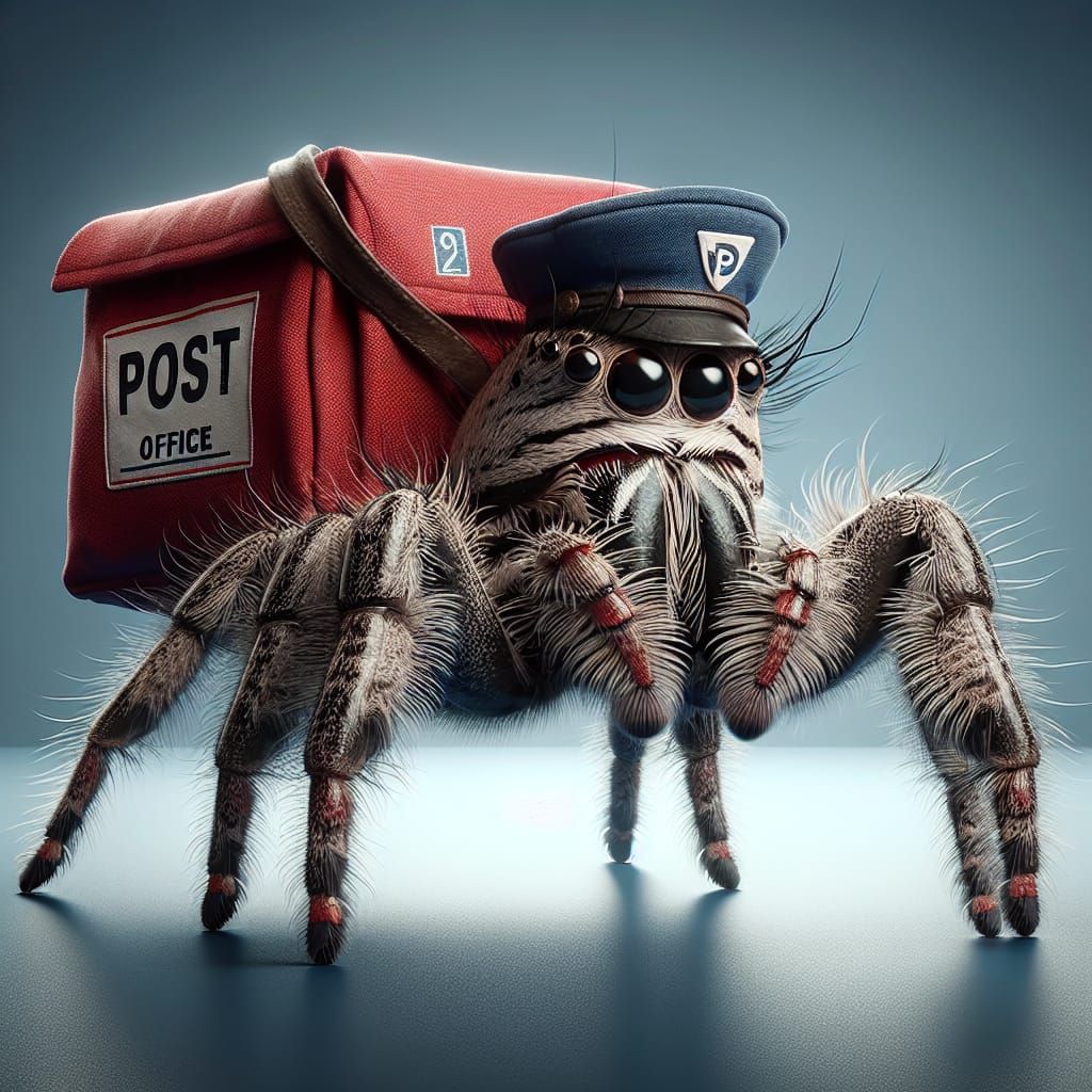 Hyperrealistic Jumping Spider Postman in Detailed Concept Ar...