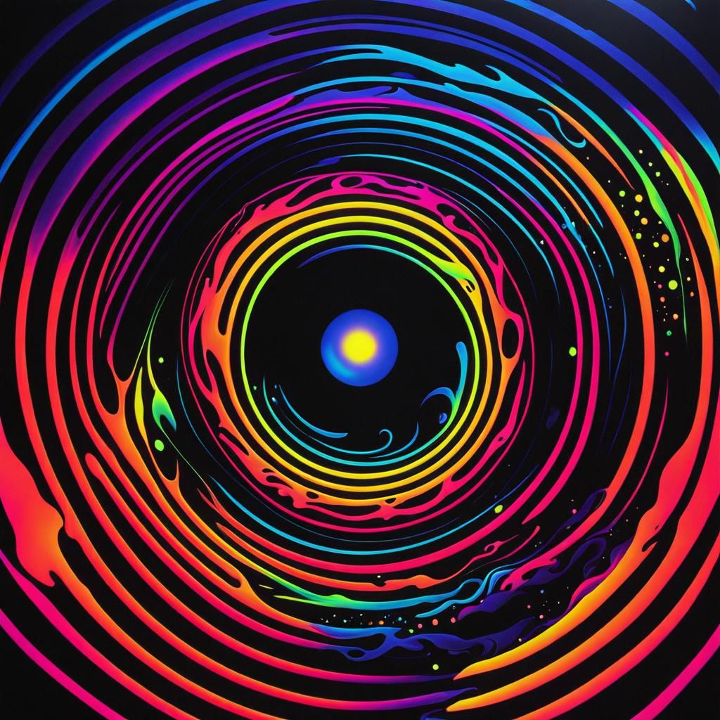 Psychedelic Black Light Art with Neon Colors
