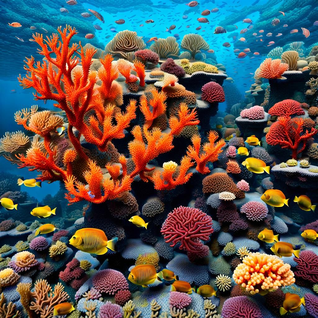 Coral Reef Majesty: An Impressionistic Underwater Scene