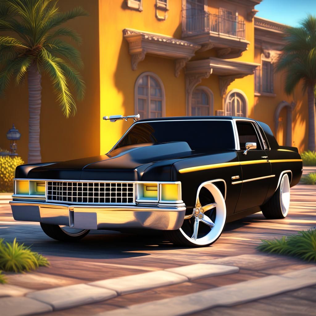 Custom Box Chevy Donk in 3D Digital Art