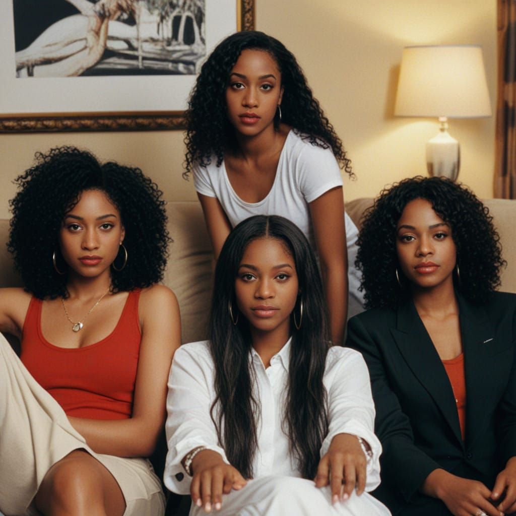 Elegant Black Woman in Cinematic Film Still