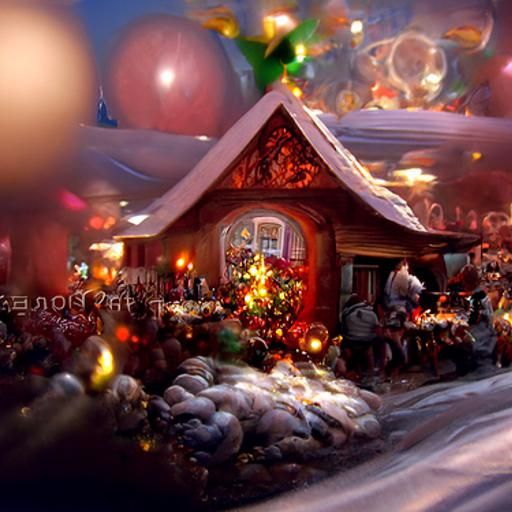 Festive Christmas Cafe: Digital Matte Painting