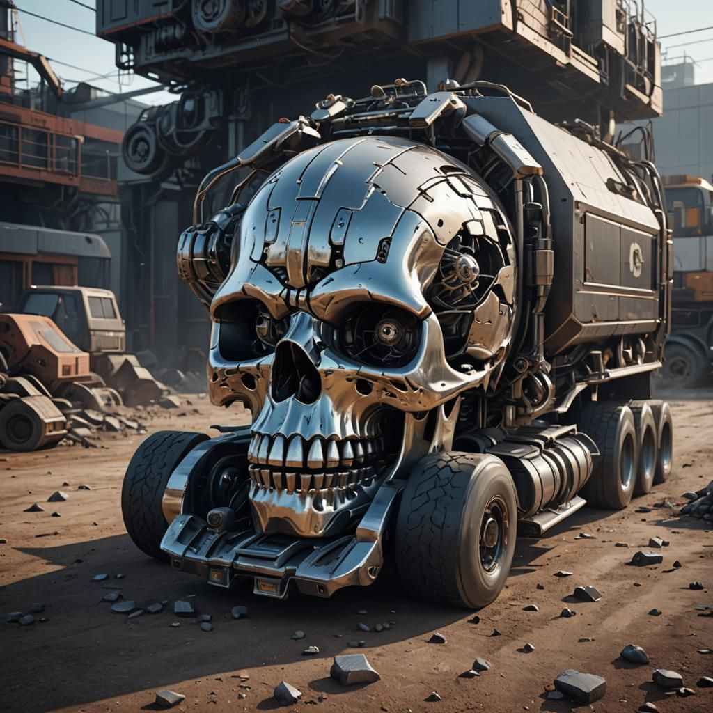 Futuristic Skull Truck Rendered in Unreal Engine 5
