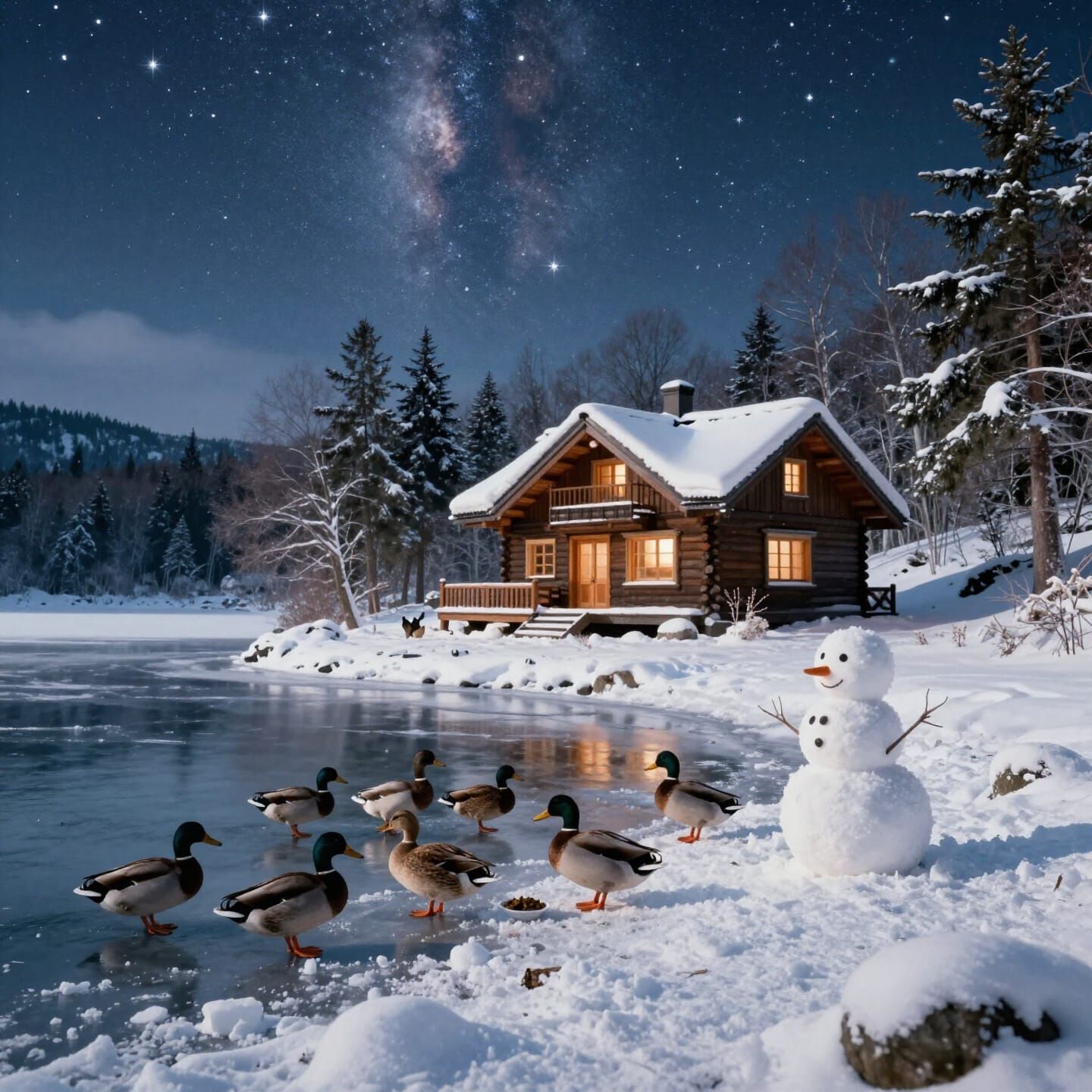 Magical Lakeside Holiday Home in Winter Snow