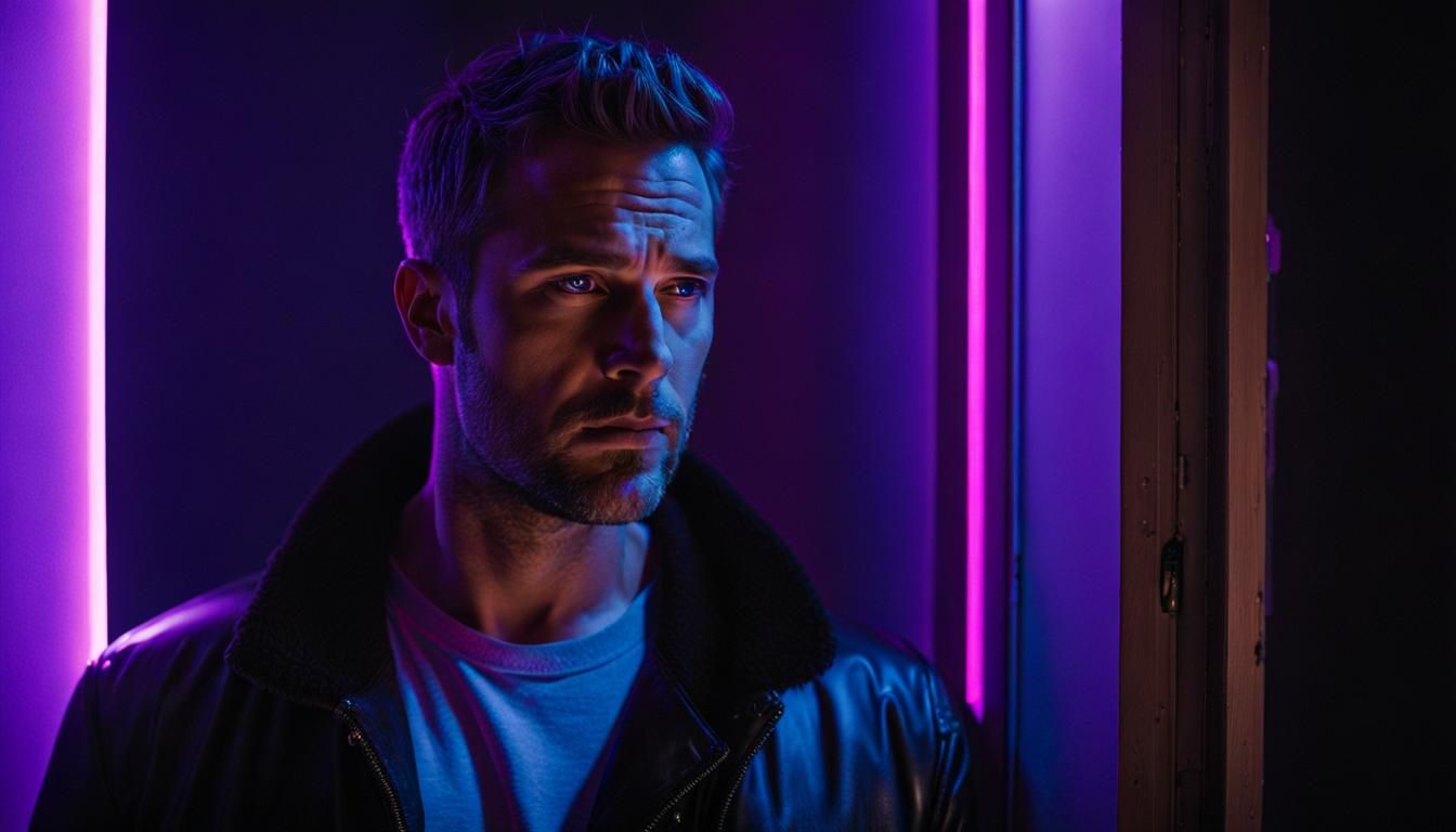 Isolated Bachelor in New York Apartment, Cinematic Portrait