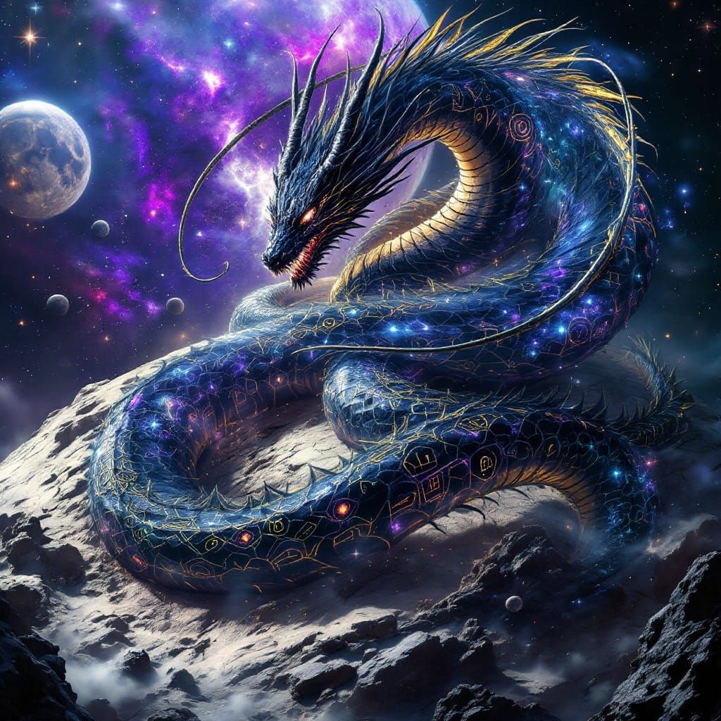 Cosmic Chaos Dragon Radiates Ruin and Rebirth