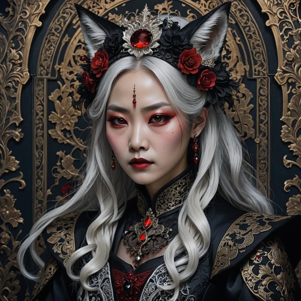 Korean Vampire Queen in Gothic Revival Style