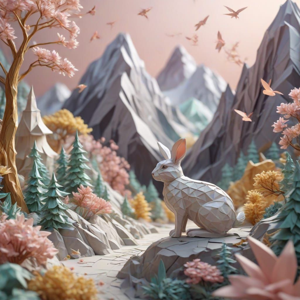 Whimsical Rabbit Creator Sculpts Paper World