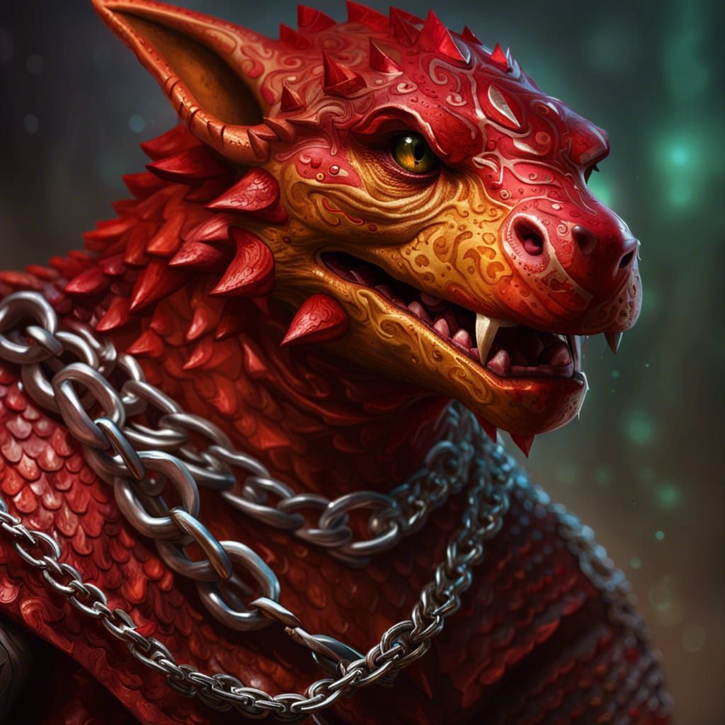 Hyperrealistic Kobold in Chain Mail Portrait